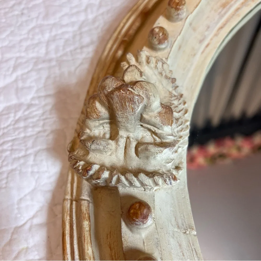 Hamilton collection round lion head “ carved “ mirror plastic decorative 19 inch